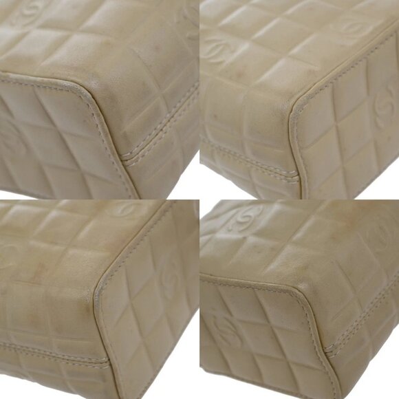 CHANEL CC Logo Chocolate Bar 2Way Hand Bag Leather Beige GHW Italy 11KB487 - Picture 7 of 14